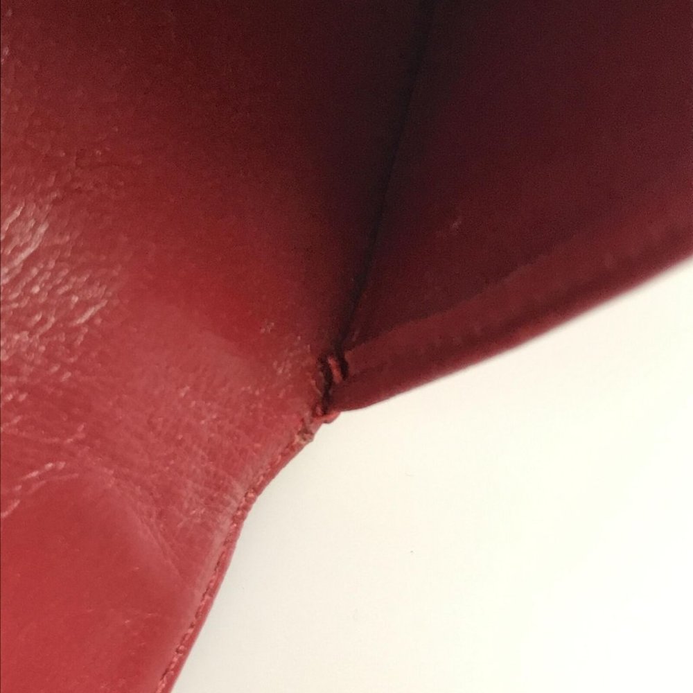 CHANEL Bag Pouch Lambskin Matelasse red Leather Authentic wallet - Picture 10 of 11